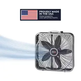 Lasko 445019565578 20 Inch Power Plus Box Fan 3-speed Floor Steel Indoor Built-in Carry Handle