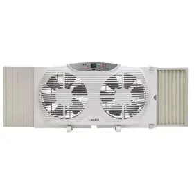 Lasko 744110172171 9 Inch Remote Control Electronically Reversible Twin Window Fan With Thermostat