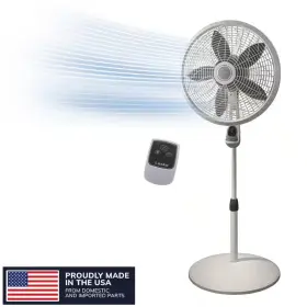Lasko 744110667929 18 Inch 3 Speed Pedestal Fan For Home In White With 90 Oscillation Adjustable H