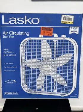 Lasko 821750267716 20 Inch Classic Box Fan With Weather-resistant Motor 3 Speeds 22.5 H White
