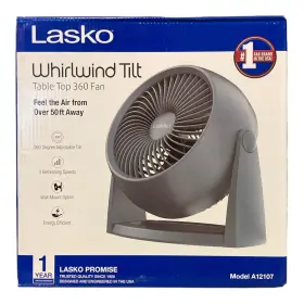 A12107 Lasko Whirlwind Tilt 12 Inch Table Fan With Wall-mount Option Slate