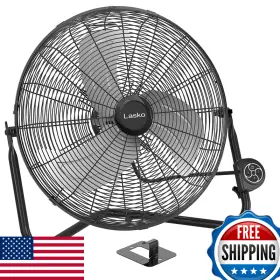 B081hdxb41 Lasko 20 Black High Velocity Wall Mount Fan Pivoting Head - 3 Speeds Remote