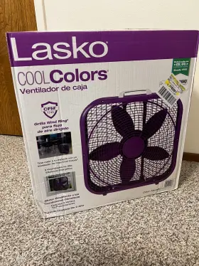 B20309 Lasko Purple 20 Inch Box Fan With Weather-resistant Motor And 3 Speeds