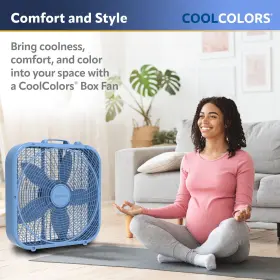 B20310 Lasko Cool Colors 20 Inch Box Fan With Weather-resistant Motor And 3 Speeds Blue #2