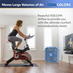 B20310 Lasko Cool Colors 20 Inch Box Fan With Weather-resistant Motor And 3 Speeds Blue #3