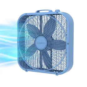 B20310 Lasko Cool Colors 20 Inch Box Fan With Weather-resistant Motor And 3 Speeds Blue