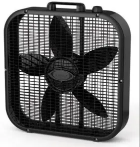 B20401 Lasko 20 Inch Black Box Fan High Airflow Quiet Lightweight Design