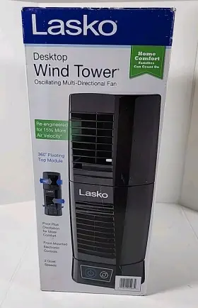 T13310 Lasko Oscillatin Desktop Wind Tower Multi-directional Fan Quiet New