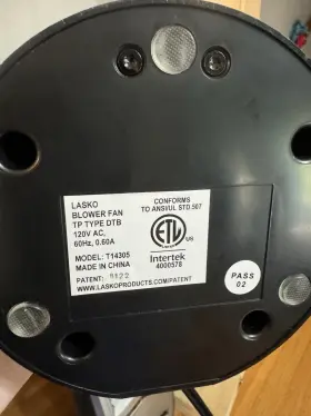 T14305 Lasko Blower Fan Model Cooling Oscillating 4 Speeds Black Electric #2