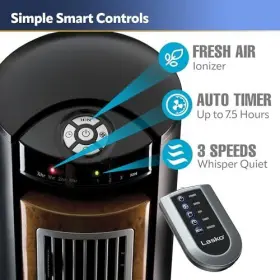 T42950 Lasko Oscillating Tower Fan Remote Control Ionizer 3 Speeds Timer For Bedroom #3