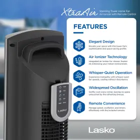 T48331 Lasko Xtraair 48 Inch Standing Tower Home Fan With Remote Control For Parts #2