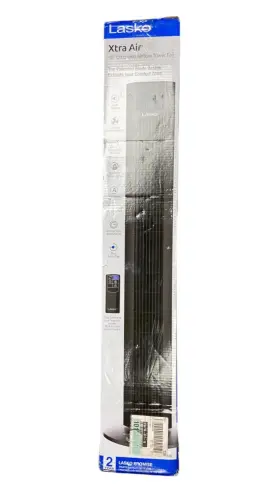 T48336 Lasko Xtra Air 48 Inch 4 Speed Tower Fan In Black With Remote Read Description
