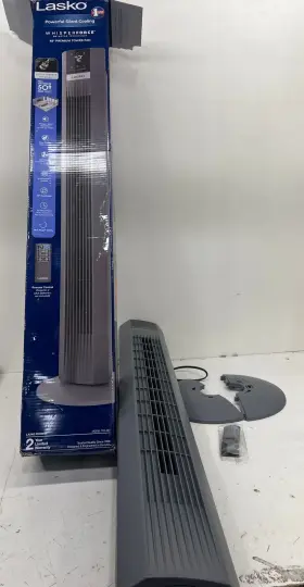 Tdc487 Lasko 48 Inch 12-speed Tower Fan Gray Dc Motor 4-fan Modes Remote Used