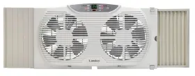 W09550 Lasko 3-speed Electrically Reversible Twin Window Fan With Remote Control White