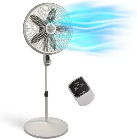 Laskoer 560934352229 Cyclone Pedestal Fan Adjustable Height Remote Control Timer 3 Speeds