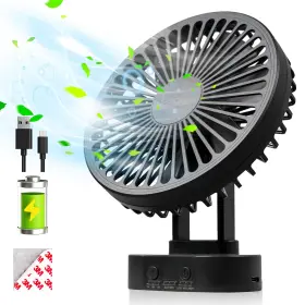 Xm-07 Leiorio Small Fan Rechargeable 3 Speed Timable Cruise With 90 Head Rotation Port