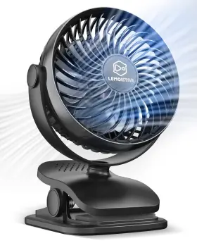 Lusfa3dbk Lemoistar Aa Battery Operated Clip On Fan Stroller Fans Usb Powered Portable Desk