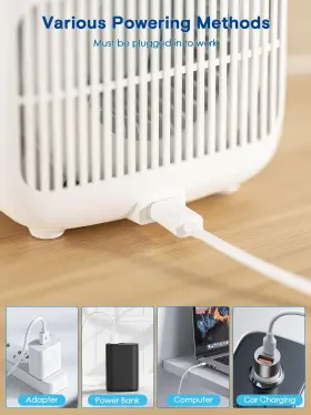 Letme 331456376489 Desk Fan Portable Bladeless 11.8 Inch Small Personal Cooling With 5 C #3