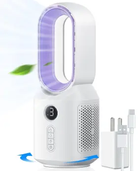 Letme 602581632924 Desk Fan 106 Oscillating For Indoors Bladeless With 3 Speeds Small