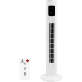Asft47p Lifeplus Remote Control Powerful Standing 3 Speeds Wind Modes Bladeless Floor Fans White