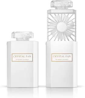 Lightdesire 699926766970 Handheld Fan With Crystal Stones Mini Personal Quiet White