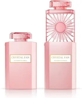 Lightdesire 705353902659 Handheld Fan With Crystal Stones Mini Personal Quiet Retractab