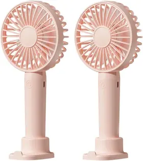 X018 Linlinwill Portable Handheld Fan 2 Pack Usb Rechargeable Mini Ultra Quiet 3 Speeds W