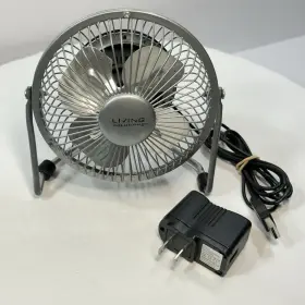 A14b1407 Living Solutions Ct-dc5v4 Usb Desk Fan With Ac Adapter - 4 Inch Metal Construction #a14b1407 One Speed