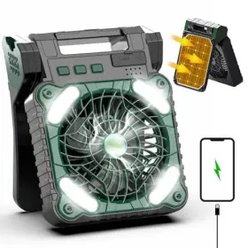 Lizardsl 770642453181 Solar Powered Fan For Camping 10000mah Rechargeable Portable #2