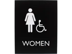 Llr02666 Lorell 02666 Sign Women 6-4/10 Inch Wx8-1/2 Lx4/5 H Black