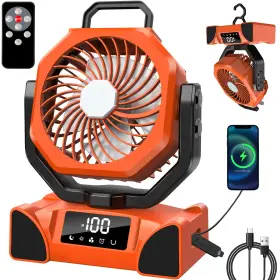 Lqttek 630456849719 Portable Camping Fan Battery Operated Powered With Remote Control And Led L