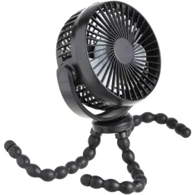 Luminuxe 850066094143 Portable Stroller Fan 3 Speed Rechargeable Flexible Tripod Clip-on
