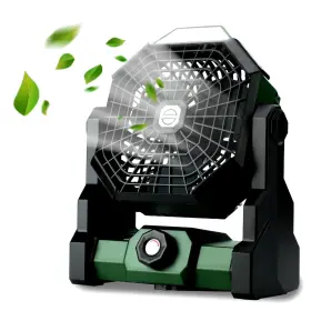 Luxxflour 742404666207 Portable Rechargeable Camping Fan With Led Lantern - 270 Rotation 8 Speeds