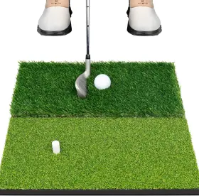 Lydarz 705353731242 Portable And Foldable Golf Practice Mat Dual-turf Hitting For Indoor &