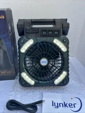 B0d1xjfpyt Lynker Portable Solar Fan 5200mah Rechargeable Powered Camping With Led #2