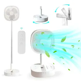 Magesh 635411760634 Oscillating Pedestal Foldable Desk And Floor Fan Table Remote Co