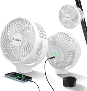 Magolfin 313088350302 Magnetic Golf Cart Fan Rechargeable 12000mah Battery Operated Portable With