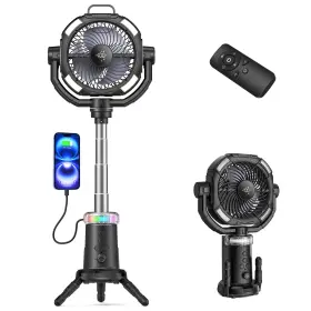 Magthic 700433596872 Portable Camping Fan 20000mah Rechargeable With Lights Battery Powered Wi