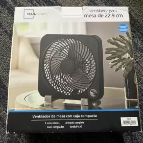 Mainstays 712511892161 9-inch 3 Speed Table Fan Ac Plug-in-new Coral Black Used Good