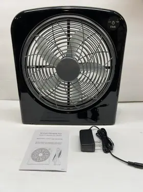 F0-nr02blk Mainstays 10 Inch Portable Fan Dual Powered Black Tested 2-speed