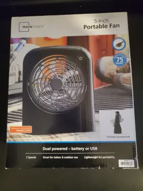 Fl-804cw Mainstays 5 Inch Compact Rechargeable Usb Personal Desktop Fan New Never Used