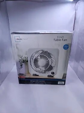 Fn2006cw Mainstays Table Fan 9 Inch Personal Box With 3 Speeds White