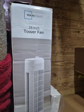 Fz10-19mw Mainstays Mainstay 28 Inch 3 Speed Compact Oscillating Tower Fan With Auto