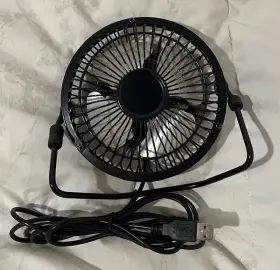 Hvra1-4usv Mainstays Mini 4 Inch Metal Table Desk Fan Pivoting Usb Powered