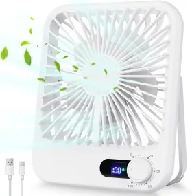 Sk-101 Malkit Travel Fan For Sleeping Portable Rechargeable With Digital Displ