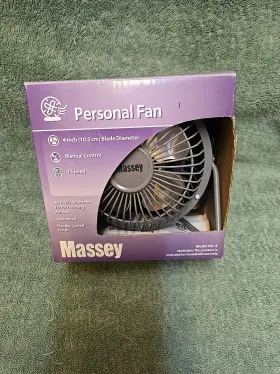 Massey 712511890006 4 Inch Metal Personal Desk High Velocity Tilting Mini Fan Model Mf4