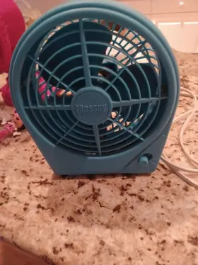 8f-201 Massey 6 Inch Blue Box Fan 2 Speeds Electric Personal For Work Or Play