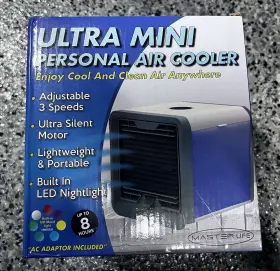Mw-11734 Master Life Ultra Mini Personal Air Cooler Adjustable 3 Speeds New In A Box