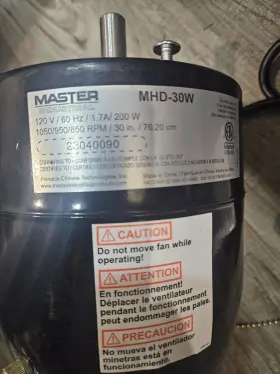 Mhd-30w Master Industrial 120v 2.5 Amp 30 Inch Replacement Fan Motor