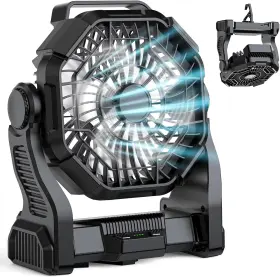 Matulsa 313035230244 Camping Fan Rechargeable Real 10000mah Battery Powered Portable With Led Li